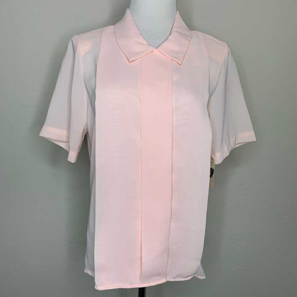 Vintage  Pink Short Sleeve Blouse Sz 10 NWT Deadstock
